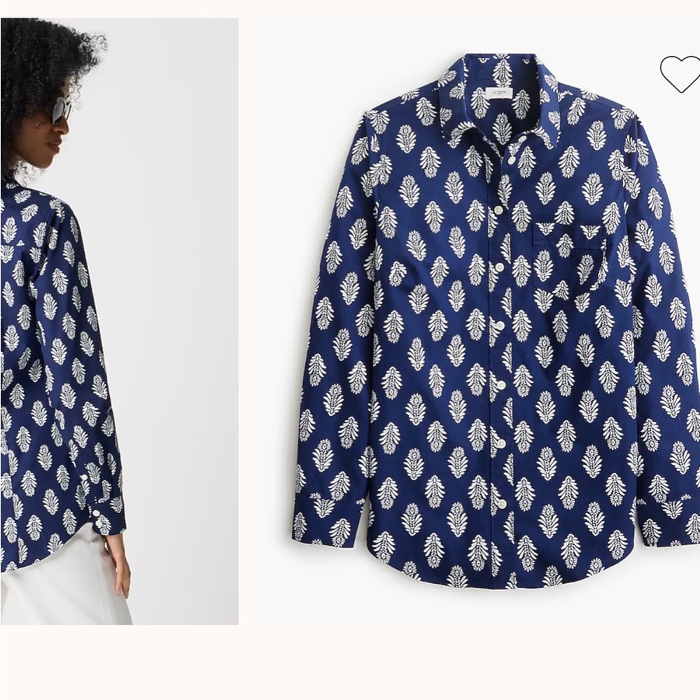 J Crew Factory Button Up Poplin Shirt in Signature Fit, size small - Picture 3 of 12
